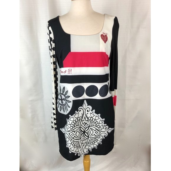 Desigual head turning dress with mandala sz 42/10 - Picture 1 of 8